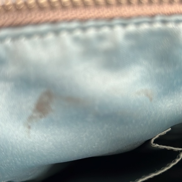 Coach Platinum purse. 3 pockets inside, 1 is zippered. 2 stains on the inside - Picture 5 of 6
